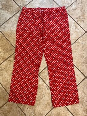 New red Santa adult pajama bottoms by vineyard vines size large